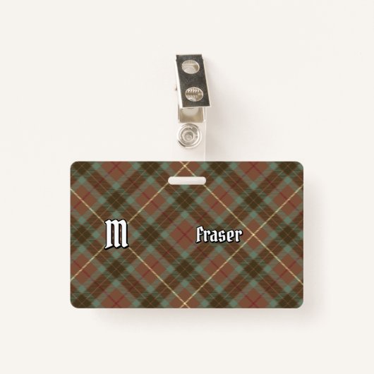 Clan Fraser Hunting Weathered Tartan Badge (Voorkant met clip)