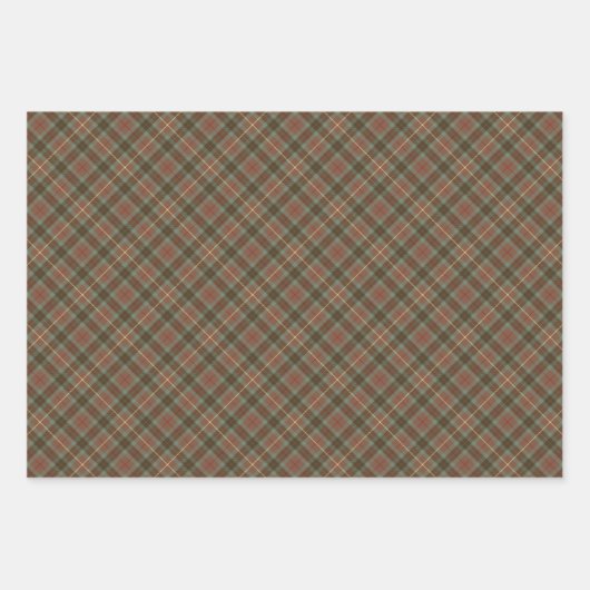 Clan Fraser Hunting Weathered Tartan Inpakpapier Vel (Voorkant 3)