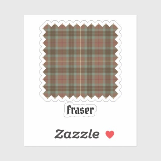 Clan Fraser Hunting Weathered Tartan Sticker (Vel)