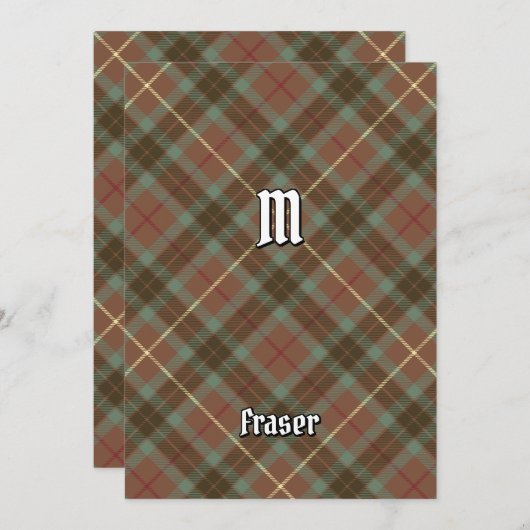 Clan Fraser Hunting Weathered Tartan Uitnodiging (Voorkant / Achterkant)