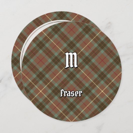Clan Fraser Hunting Weathered Tartan Uitnodiging (Voorkant / Achterkant)