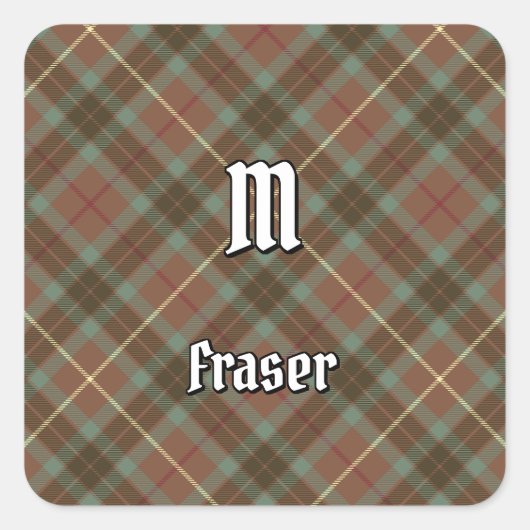 Clan Fraser Hunting Weathered Tartan Vierkante Sticker (Voorkant)