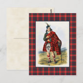 Clan Fraser  Illustratie Tartan Lijst Briefkaart (Voorkant / Achterkant)