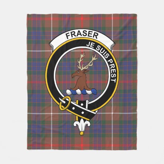 Clan Fraser jaagend moderne Lovat Clan badge Tar Fleece Deken (Voorkant)