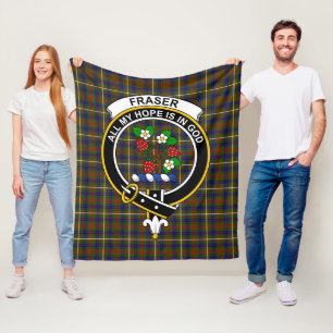 Clan Fraser Jacht Clan Badge Tartan Plaid Fleece Deken