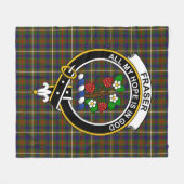 Clan Fraser Jacht Clan Badge Tartan Plaid Fleece Deken (Voorkant (Horizontaal))