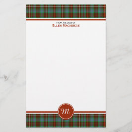 Clan Fraser Jacht Tartan Monogram Briefpapier
