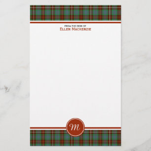 Clan Fraser Jacht Tartan Monogram Briefpapier