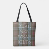 Clan Fraser jager Tartan Weathered Custom Text Tote Bag (Achterkant)