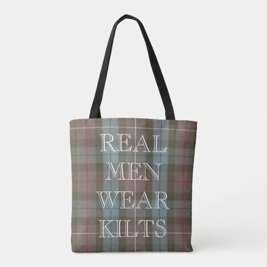 Clan Fraser jager Tartan Weathered Custom Text Tote Bag (Achterkant)
