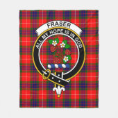 Clan Fraser Modern Clan badge Tartan Pset Fleece Deken (Voorkant)
