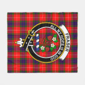 Clan Fraser Modern Clan badge Tartan Pset Fleece Deken (Voorkant (Horizontaal))