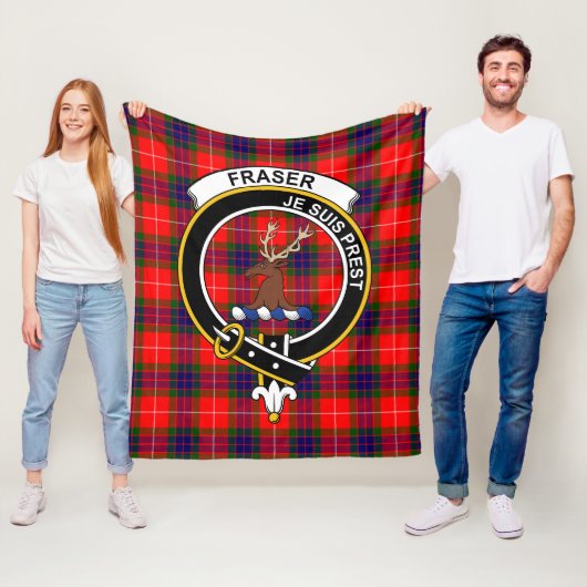 Clan Fraser Modern of Lovat Tartan Pset Fleece Deken (In situ)