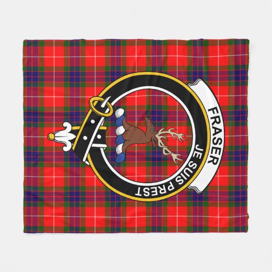 Clan Fraser Modern of Lovat Tartan Pset Fleece Deken (Voorkant (Horizontaal))