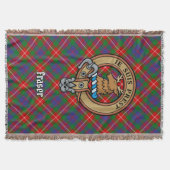 Clan Fraser of Lovat Wapen over Tartan Deken (Voorkant)