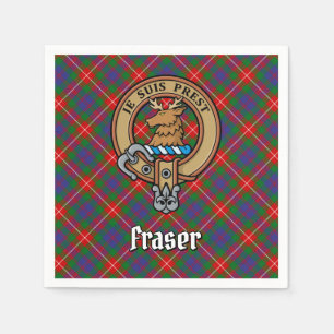 Clan Fraser of Lovat Wapen over Tartan Servet