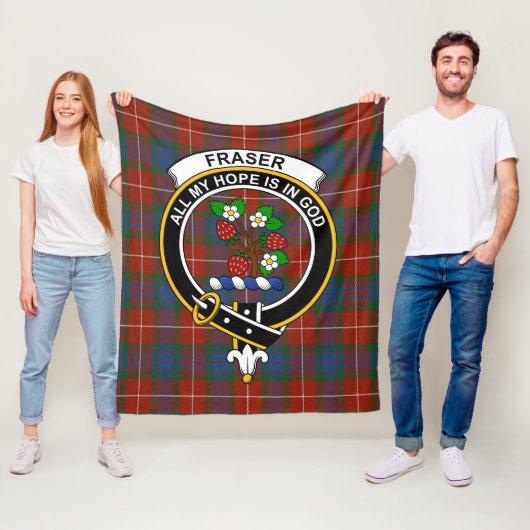 Clan Fraser Oude Tartan Plaid Fleece Deken (In situ)