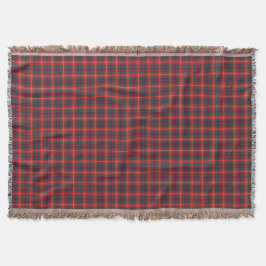 Clan Fraser Red en Navy Modern Scottish Tartan Deken