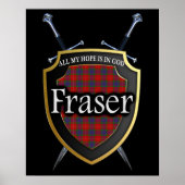 Clan Fraser Scottish Shield & Swords Poster (Voorkant)