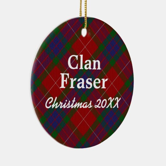 Clan Fraser Scottish Tartan Keramisch Ornament (Rechts)