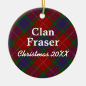 Clan Fraser Scottish Tartan Keramisch Ornament (Voorkant)