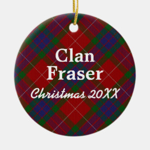 Clan Fraser Scottish Tartan Keramisch Ornament