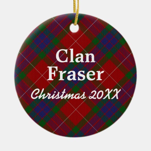 Clan Fraser Scottish Tartan Keramisch Ornament (Voorkant)