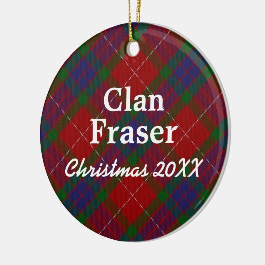 Clan Fraser Scottish Tartan Keramisch Ornament (Links)