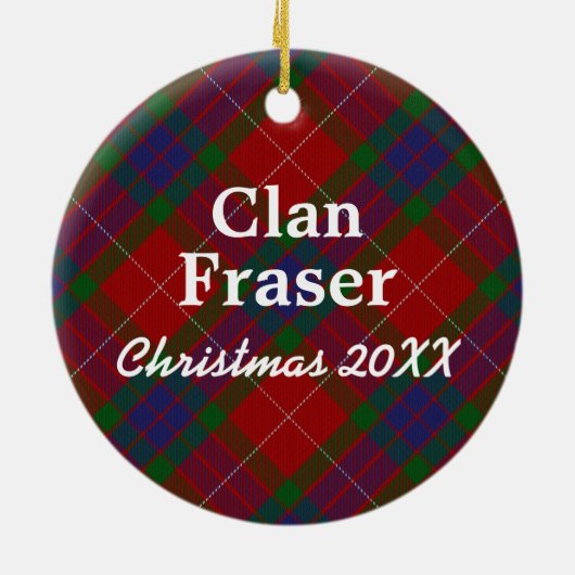 Clan Fraser Scottish Tartan Keramisch Ornament (Achterkant)