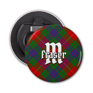 Clan Fraser Tartan Button Flesopener