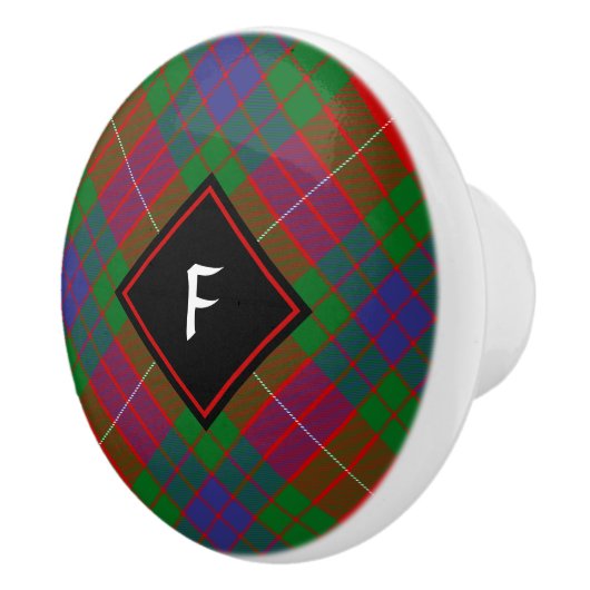 Clan Fraser Tartan Ceramic Knob Keramische Knop (Rechts)
