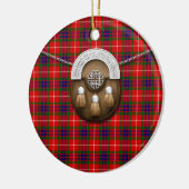 Clan Fraser Tartan en Sporran Keramisch Ornament (Links)