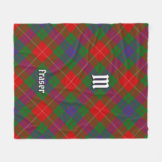 Clan Fraser Tartan Fleece Blanket (Voorkant (Horizontaal))