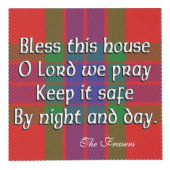 Clan Fraser Tartan House Blessing Kubus (Voorkant)