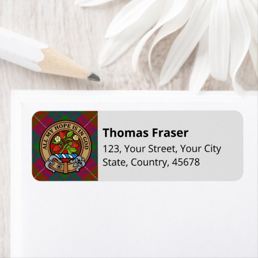 Clan Fraser Tartan Label (Insitu)