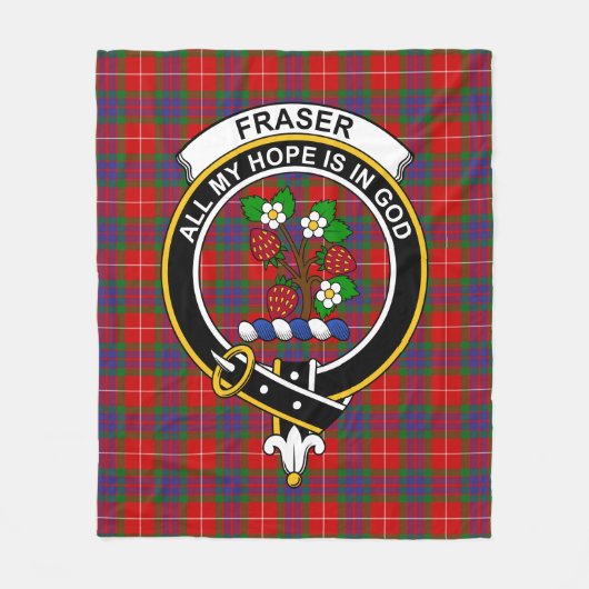Clan Fraser Tartan Pset Fleece Deken (Voorkant)
