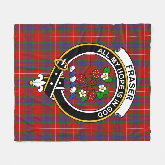 Clan Fraser Tartan Pset Fleece Deken (Voorkant (Horizontaal))