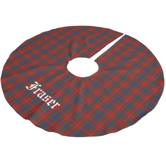 Clan Fraser Tartan Pset Tree Skirt Kerstboom Rok (Gekanteld)