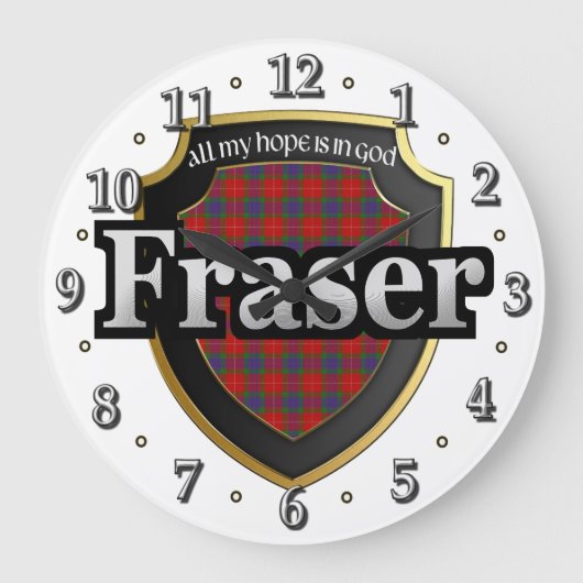 Clan Fraser Tartan Scottish Dream Clock Grote Klok (Voorkant)