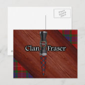 Clan Fraser Tartan Sgian Dubh Blade Briefkaart (Voorkant / Achterkant)