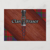 Clan Fraser Tartan Sgian Dubh Blade Briefkaart (Voorkant)