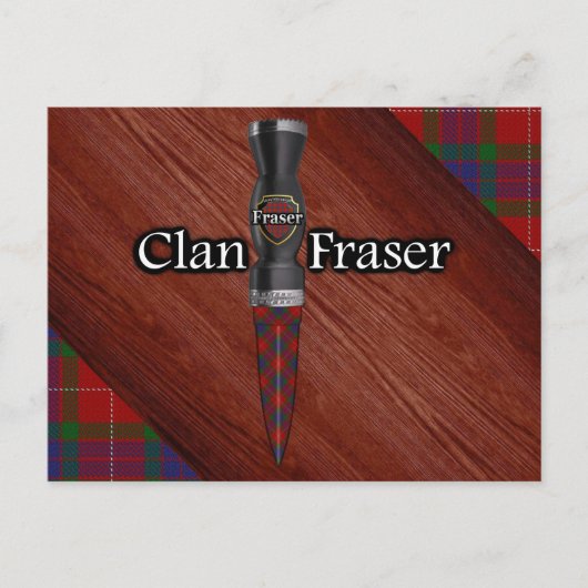 Clan Fraser Tartan Sgian Dubh Blade Briefkaart (Voorkant)