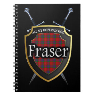 Clan Fraser Tartan Shield & Swords Notitieboek