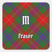 Clan Fraser Tartan Square Sticker (Voorkant)