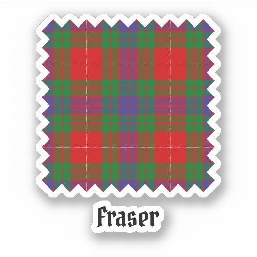 Clan Fraser Tartan Sticker (Voorkant)