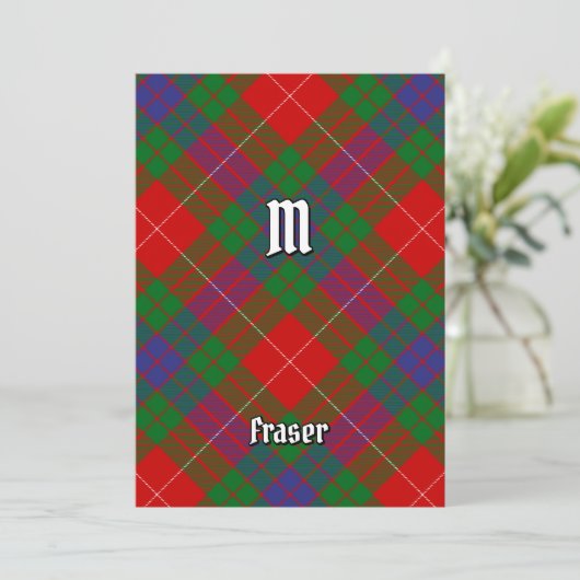 Clan Fraser Tartan Uitnodiging (Staand voorkant)