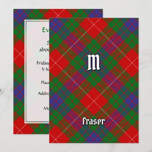 Clan Fraser Tartan Uitnodiging (Voorkant / Achterkant)