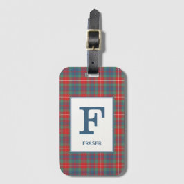 Clan Fraser van Lovat Ancient Tartan Monogrammed Bagagelabel