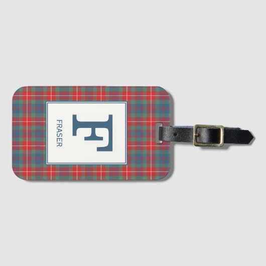 Clan Fraser van Lovat Ancient Tartan Monogrammed Bagagelabel (Voorkant (horizontaal))