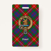 Clan Fraser van Lovat Crest over Tartan Badge (Voorkant)